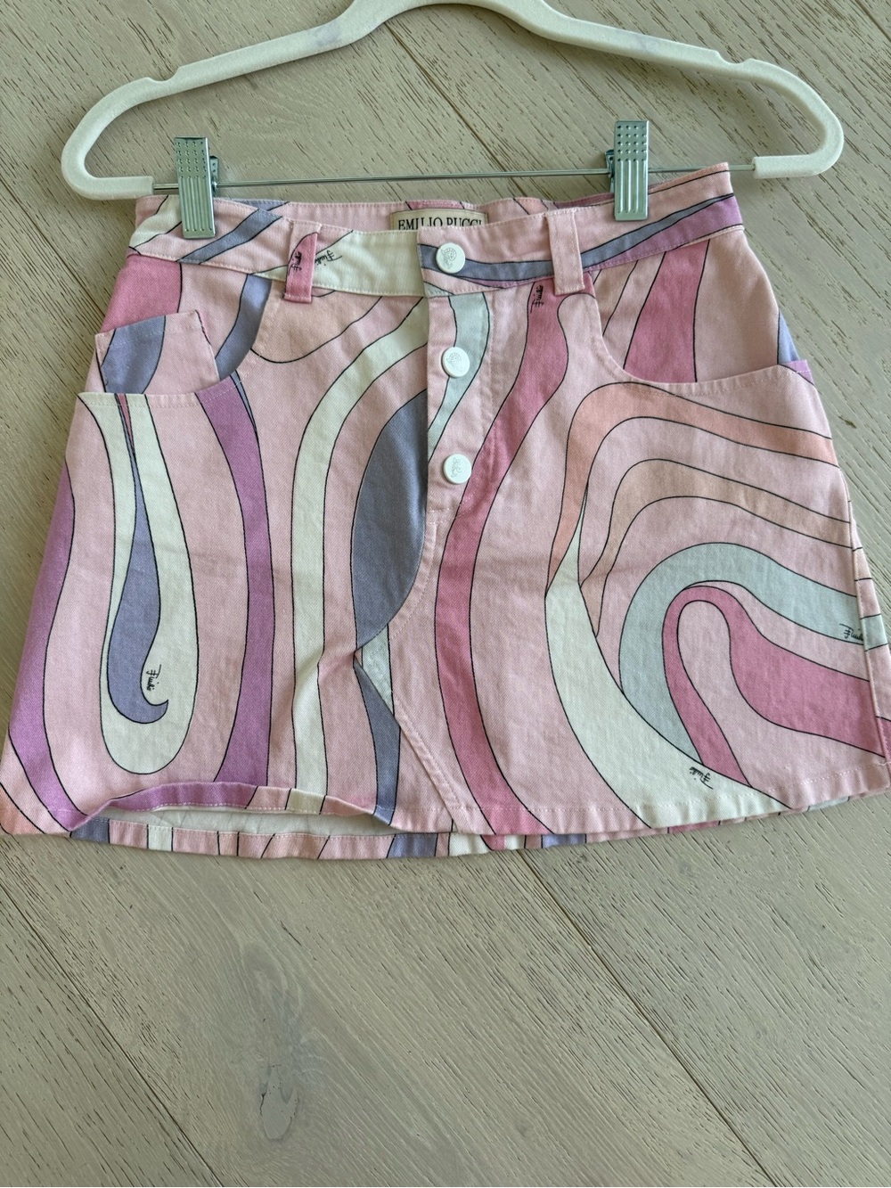 Emilio Pucci Pastel Swirl Print Mini Skirt